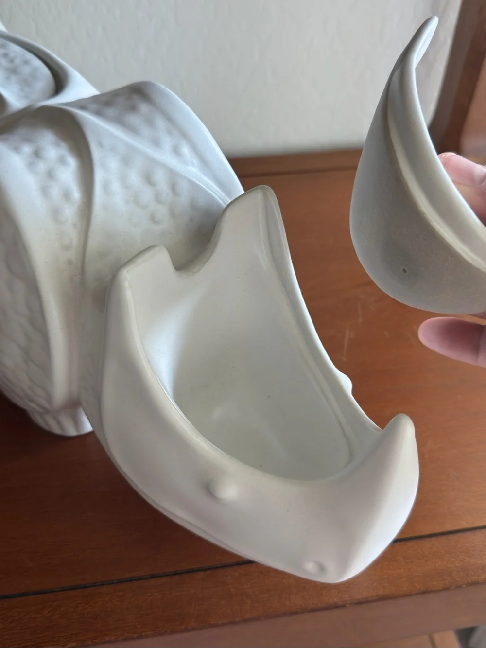 Jonathan Adler White Ceramic Rhino Planter